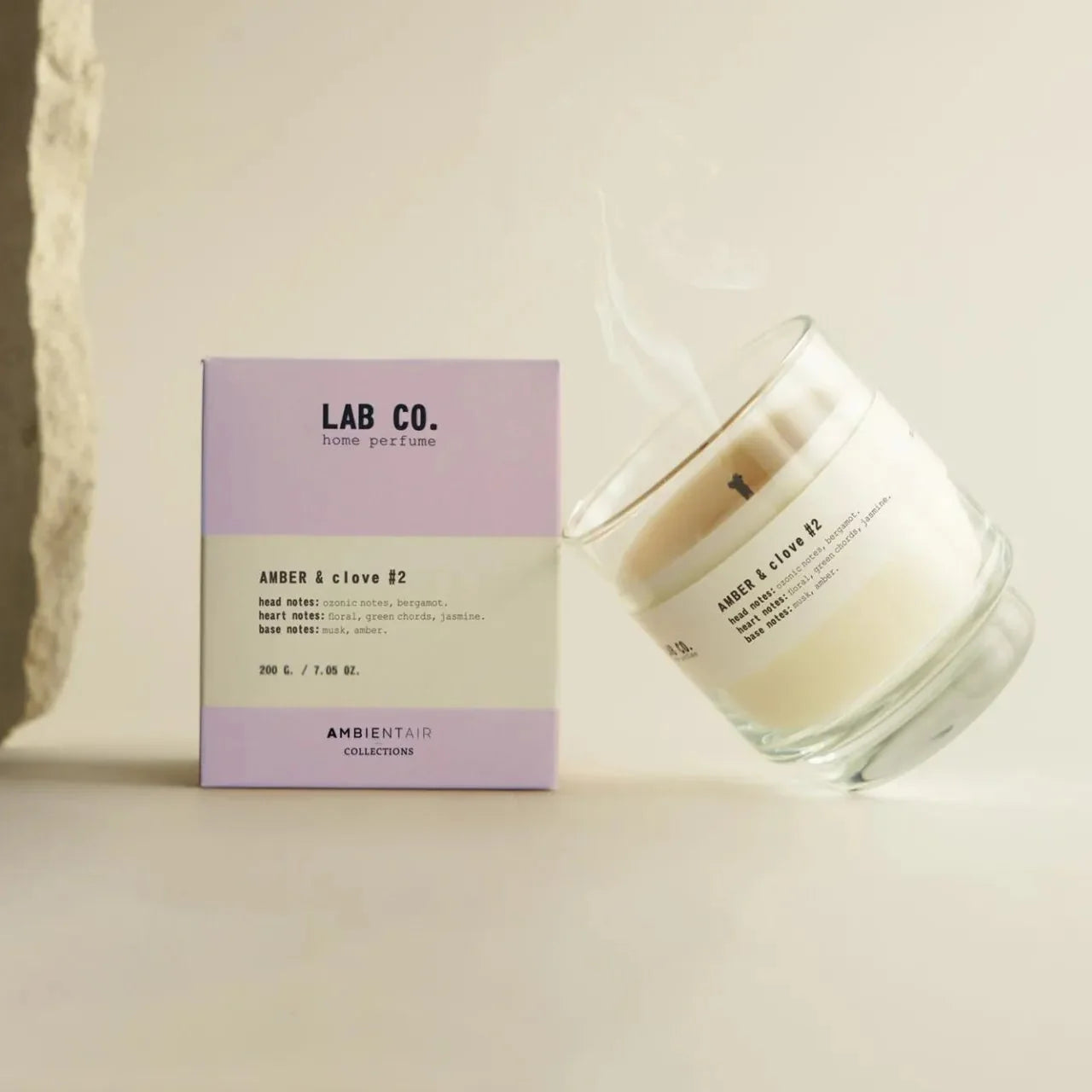 Lab Co Scented Candle #2 – Amber & Clove 200 g (40h)